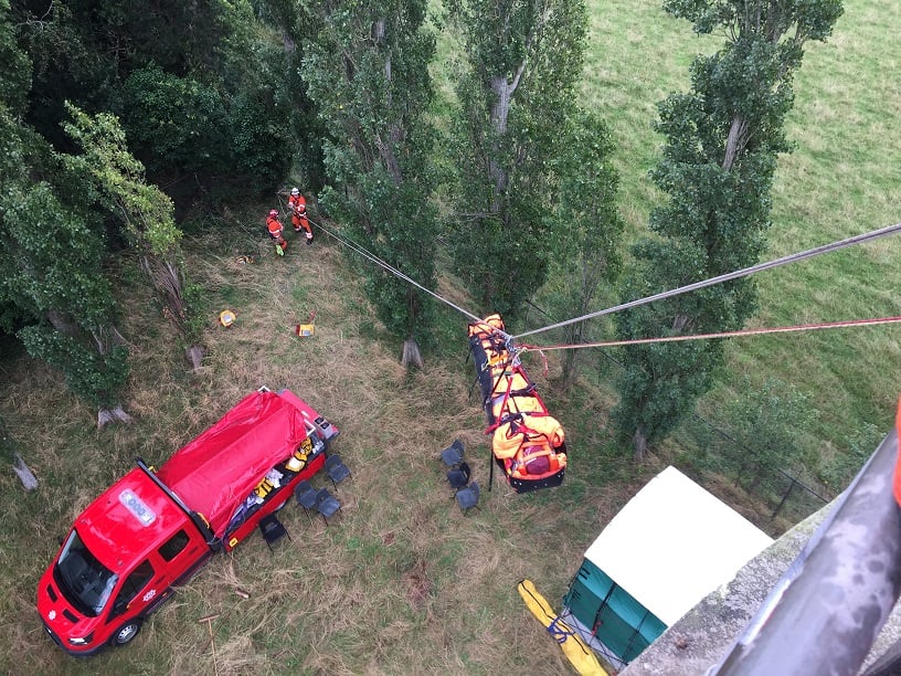Dramatic rescues at water tower