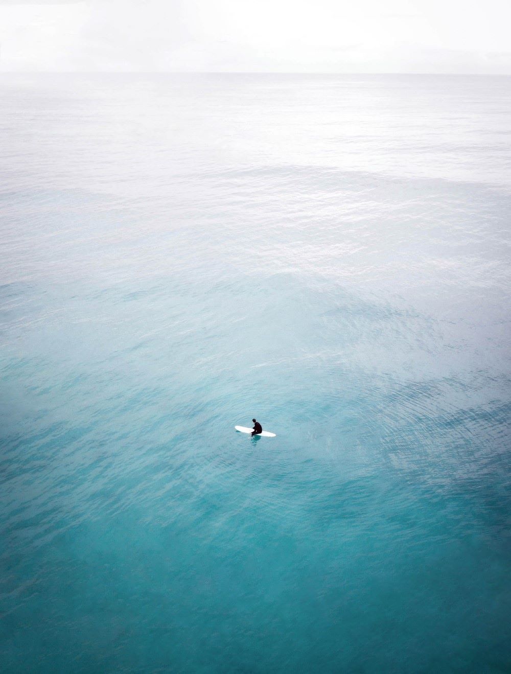 Surfer in the open sea